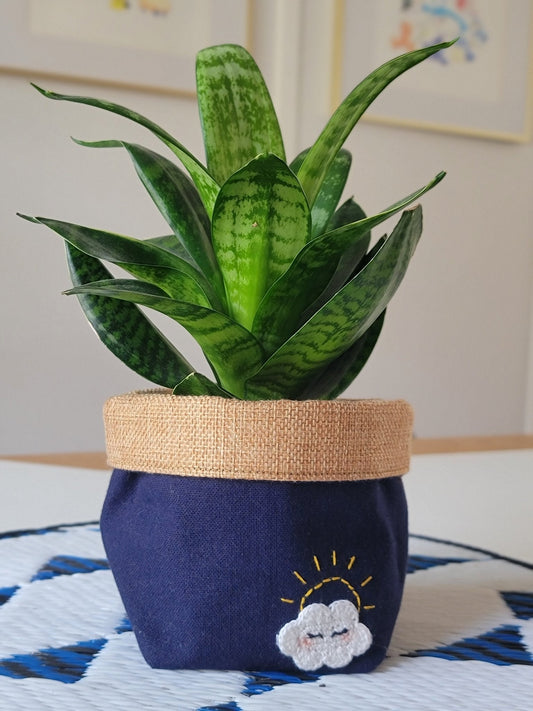 Plant Pot Cover-Partly cloudy-1